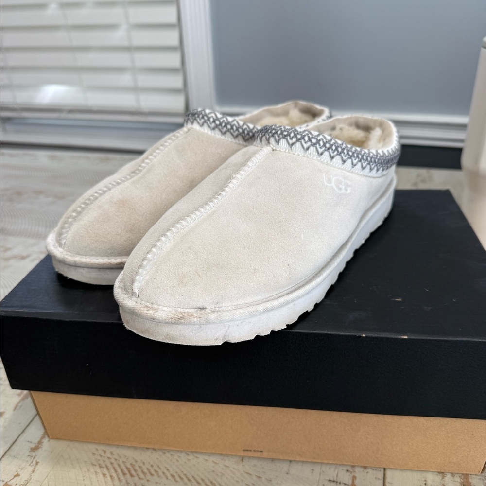 Mens Tasman Ugg Slippers in White